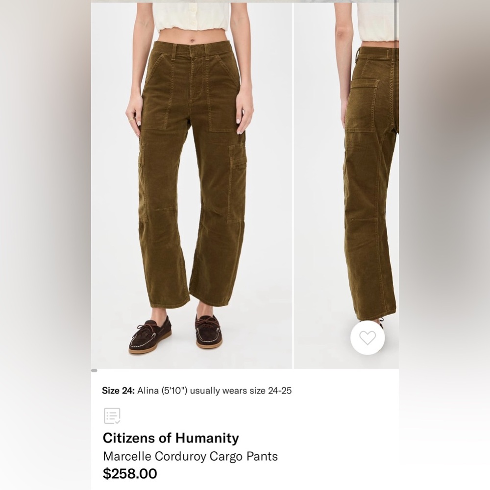 Citizens of Humanity
Marcelle Corduroy Cargo Pants size 27